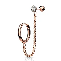 Premium Surgical Steel Claw-Set Crystal Ball Back + Chain Earrings