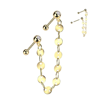 Disc Chain Dangle Double Ball Back