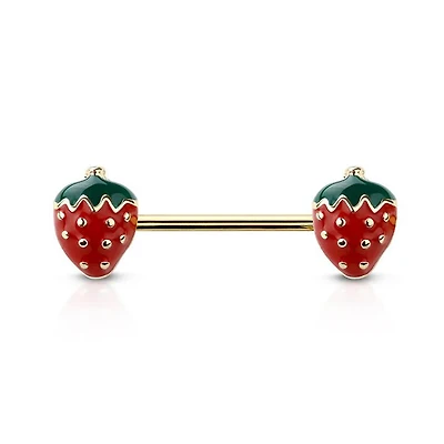 Strawberry Nipple Barbell 14g