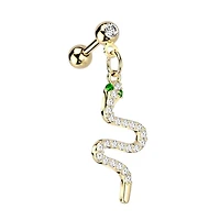 PREMIUM Jewelled Snake Ball Back Dangle 16g