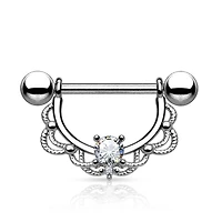 Filigree + Crystal Nipple Shield 14g