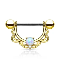 Filigree + Opal Nipple Shield 14g