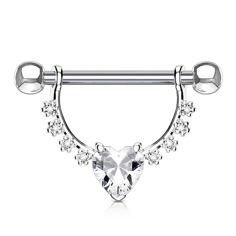Claw-Set Heart Nipple Shield 14g