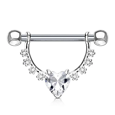 Claw-Set Heart Nipple Shield 14g