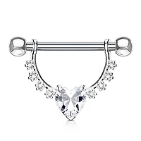 Claw-Set Heart Nipple Shield 14g