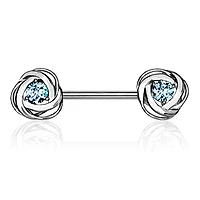 Wrapped Claw-Set Crystal Nipple Barbell 14g