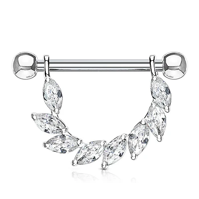 Crystal Leaves Nipple Shield 14g