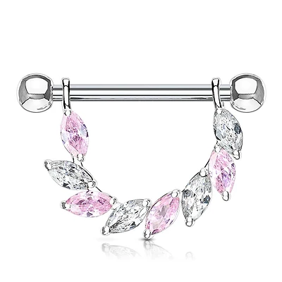 Crystal Leaves Nipple Shield 14g
