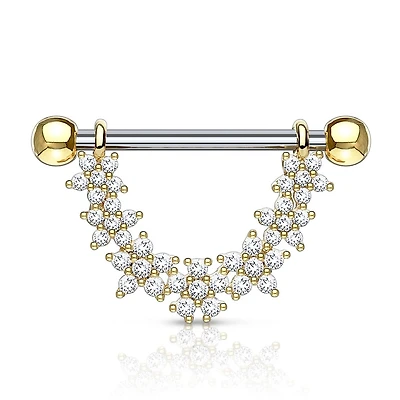 Crystal Flower Nipple Shield 14g