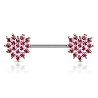 Crystal Heart Nipple Barbell 14g