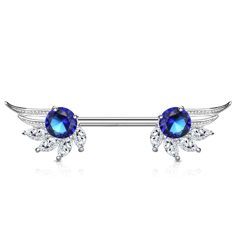 Crystal Wings Nipple Barbell 14g