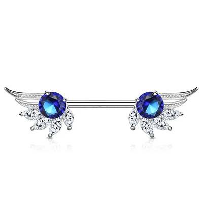 Crystal Wings Nipple Barbell 14g