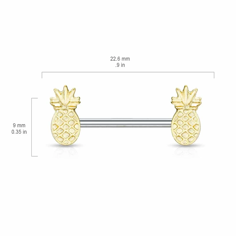 Pineapple Nipple Barbell 14g