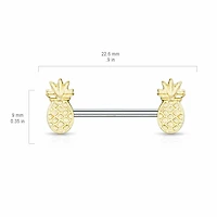 Pineapple Nipple Barbell 14g