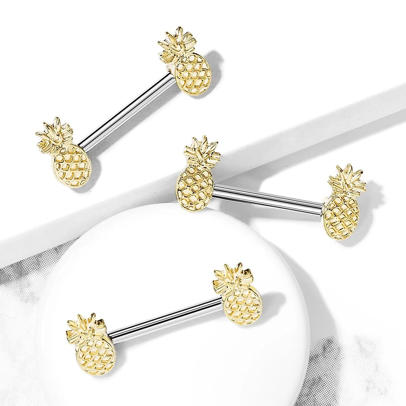 Pineapple Nipple Barbell 14g