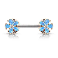 Opal Petals Nipple Barbell 14g