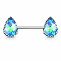 Vitrail Teardrop Nipple Barbell 14g