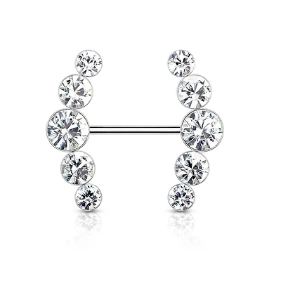 Crystal Curve Nipple Barbell 14g
