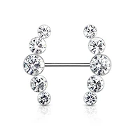 Crystal Curve Nipple Barbell 14g
