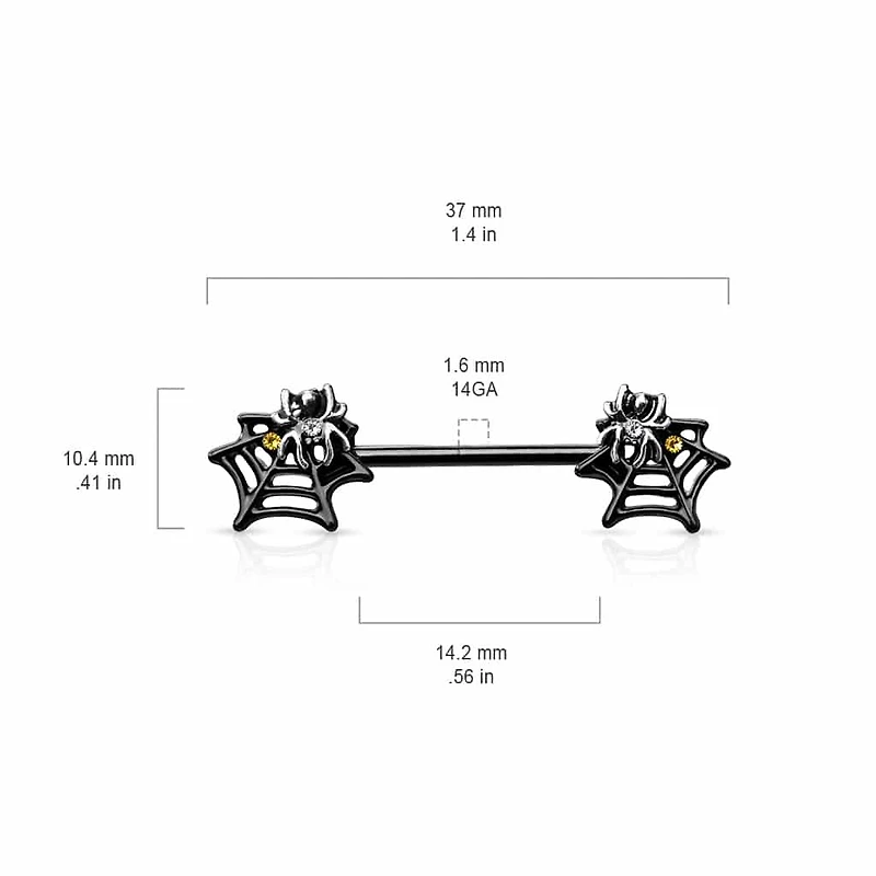 Spiderweb Nipple Barbell 14g