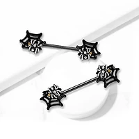 Spiderweb Nipple Barbell 14g