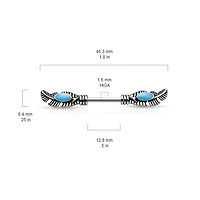 White Brass Feather Nipple Barbell 14g