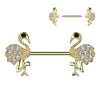 Flamingo Nipple Barbell 14g
