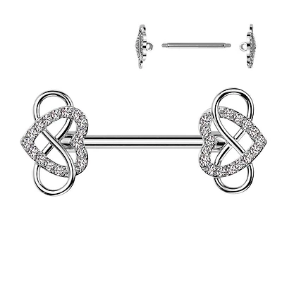 Infinity Heart Nipple Barbell 14g
