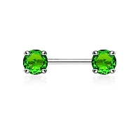 Claw-Set Crystal Nipple Barbell 14g