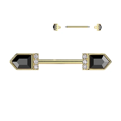 Arrows Crystal Nipple Barbell 14g