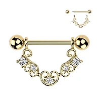 Crystal Trine Nipple Shield 14g