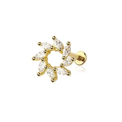 Crystal Sunburst Marquise Flat Back 16g
