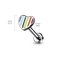 Premium Rainbow Heart Flat Back 16g
