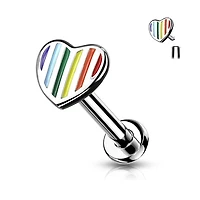 Premium Rainbow Heart Flat Back 16g