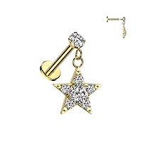 PREMIUM Claw-Set Crystal Star Dangle Flat Back 16g