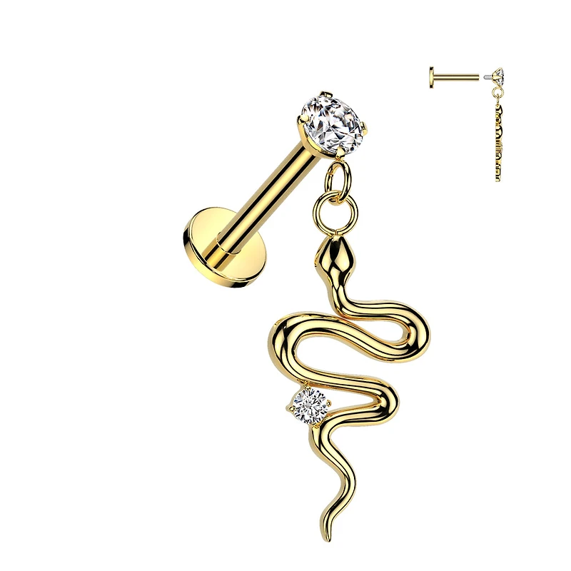 PREMIUM Claw-Set Crystal Snake Dangle Flat Back 16g