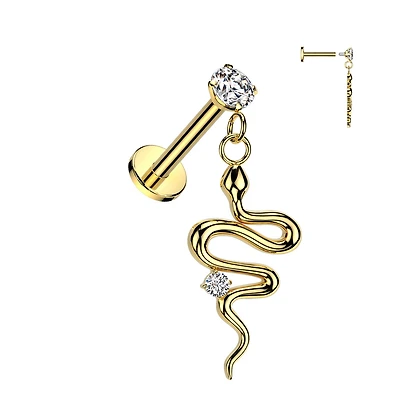 PREMIUM Claw-Set Crystal Snake Dangle Flat Back 16g
