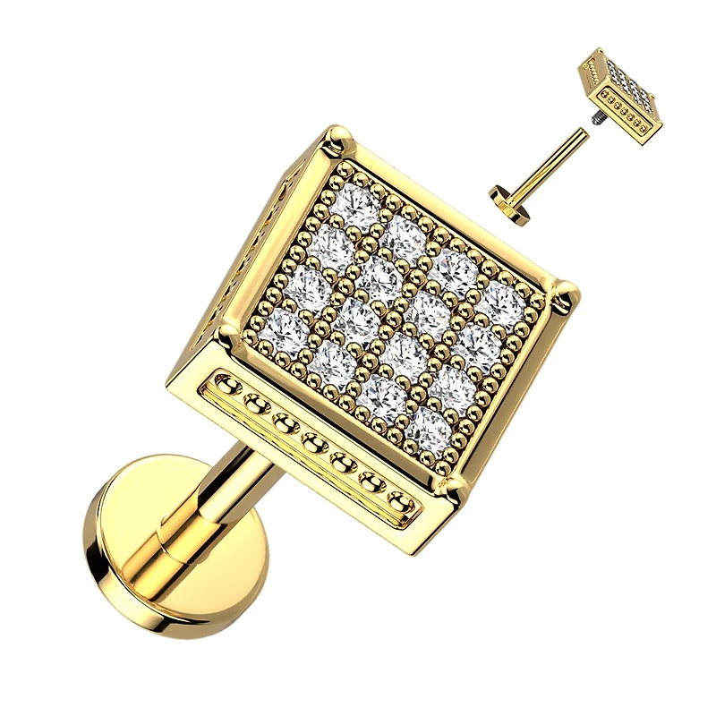 Premium Jewelled Square Flat Back 16g