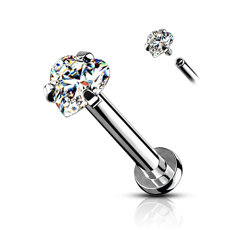 Premium Claw-Set Heart Small Base Flat Back 16g