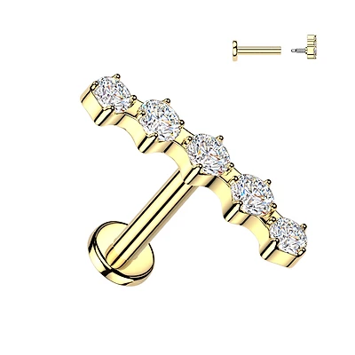 Crystal 5-Gem Claw-Set Flat Back 16g