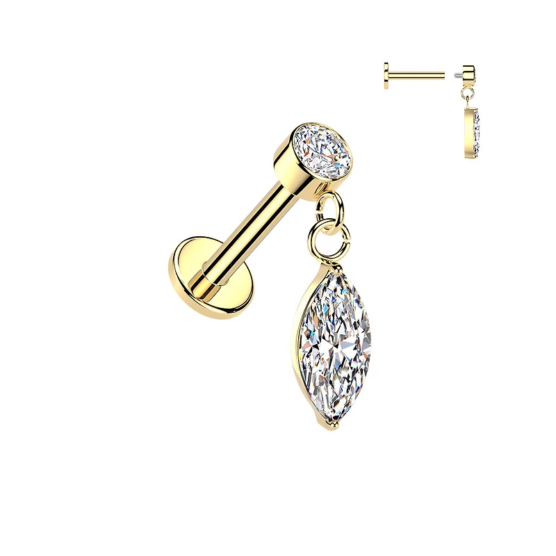 Premium Marquise Dangle Flat Back 16g