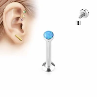 PREMIUM Surgical Steel + Opal Flat Back 16g