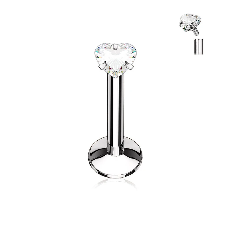 Premium Claw-Set Heart Flat Back 16g