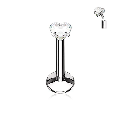 Premium Claw-Set Heart Flat Back 16g