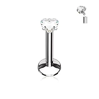 Premium Claw-Set Heart Flat Back 16g
