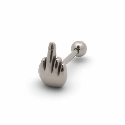 Premium Middle Finger Tongue Barbell
