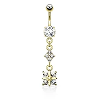Crystal Quadrant Navel Dangle 14g