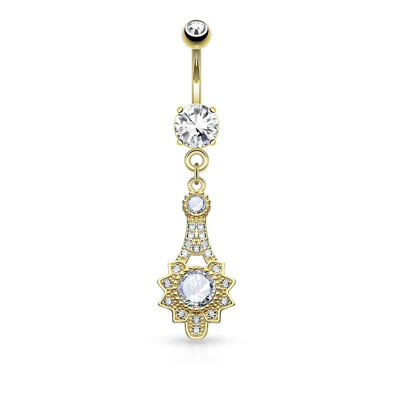 Filigree Fan Navel Dangle 14g