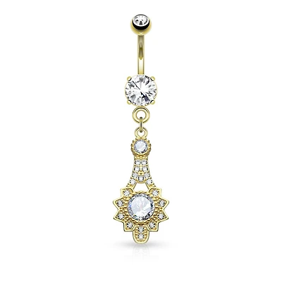 Filigree Fan Navel Dangle 14g