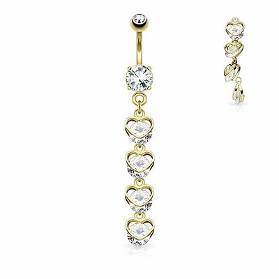 Heart Chain Navel Dangle 14g